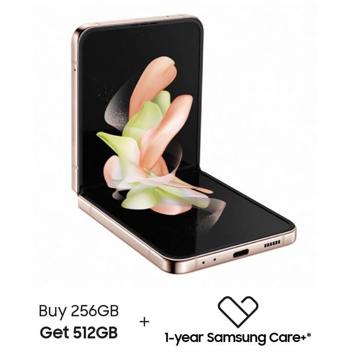 Buy Pre order samsung galaxy z flip 4 5g 256gb phone - pink gold in Saudi Arabia