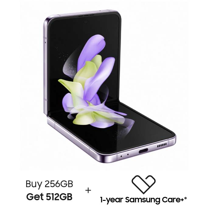 Buy Pre order samsung galaxy z flip 4 5g 256gb phone - bora purple in Saudi Arabia