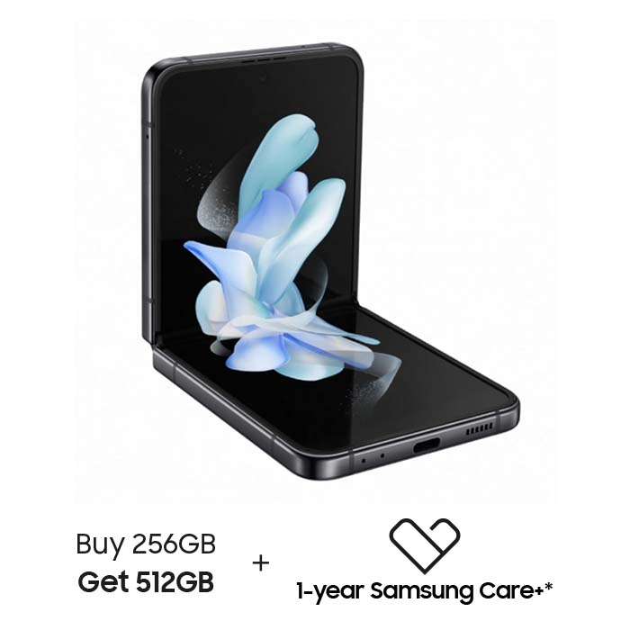 Buy Pre order samsung galaxy z flip 4 5g 256gb phone - graphite in Saudi Arabia