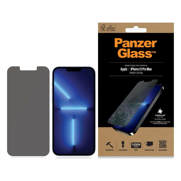 

Panzer iphone 13 pro max standard glass screen protector - privacy