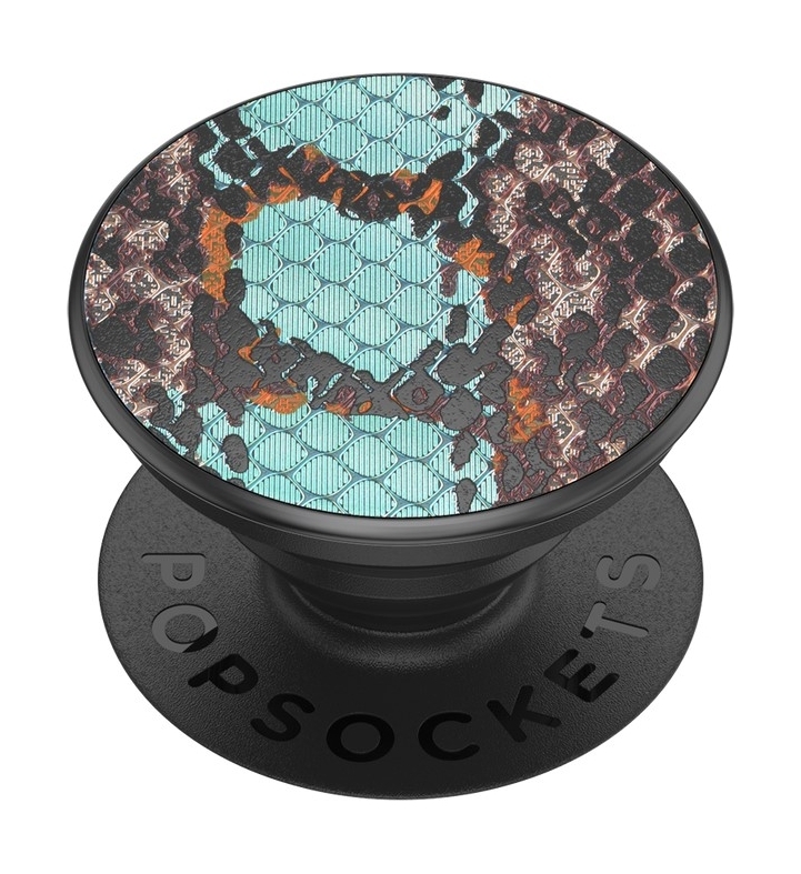 

Popsocket phone stand and grip - embossed metal water snake