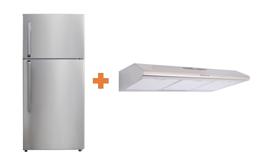 

Ignis 15. 9 cft. Top freezer refrigerator + wansa 90cm built-under cooker hood