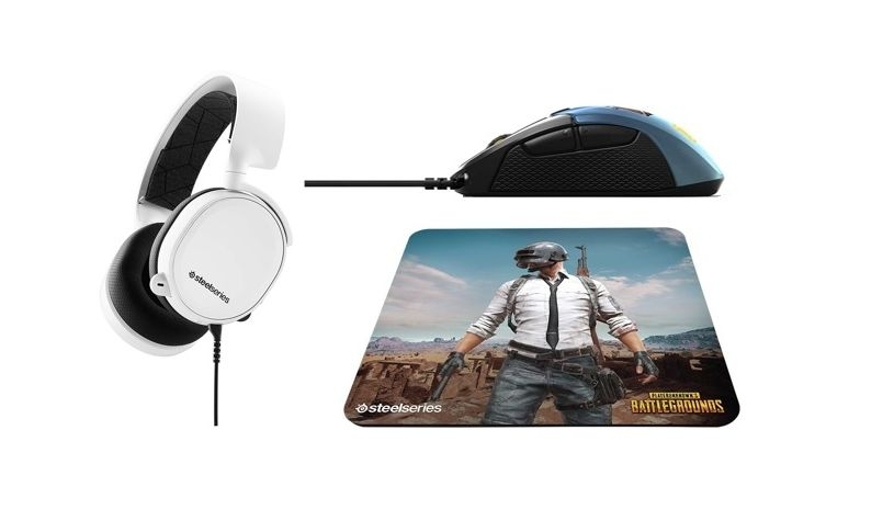 

Steelseries arctis 3 2019 edition gaming headset + pubg gaming mousepad + pubg gaming m...