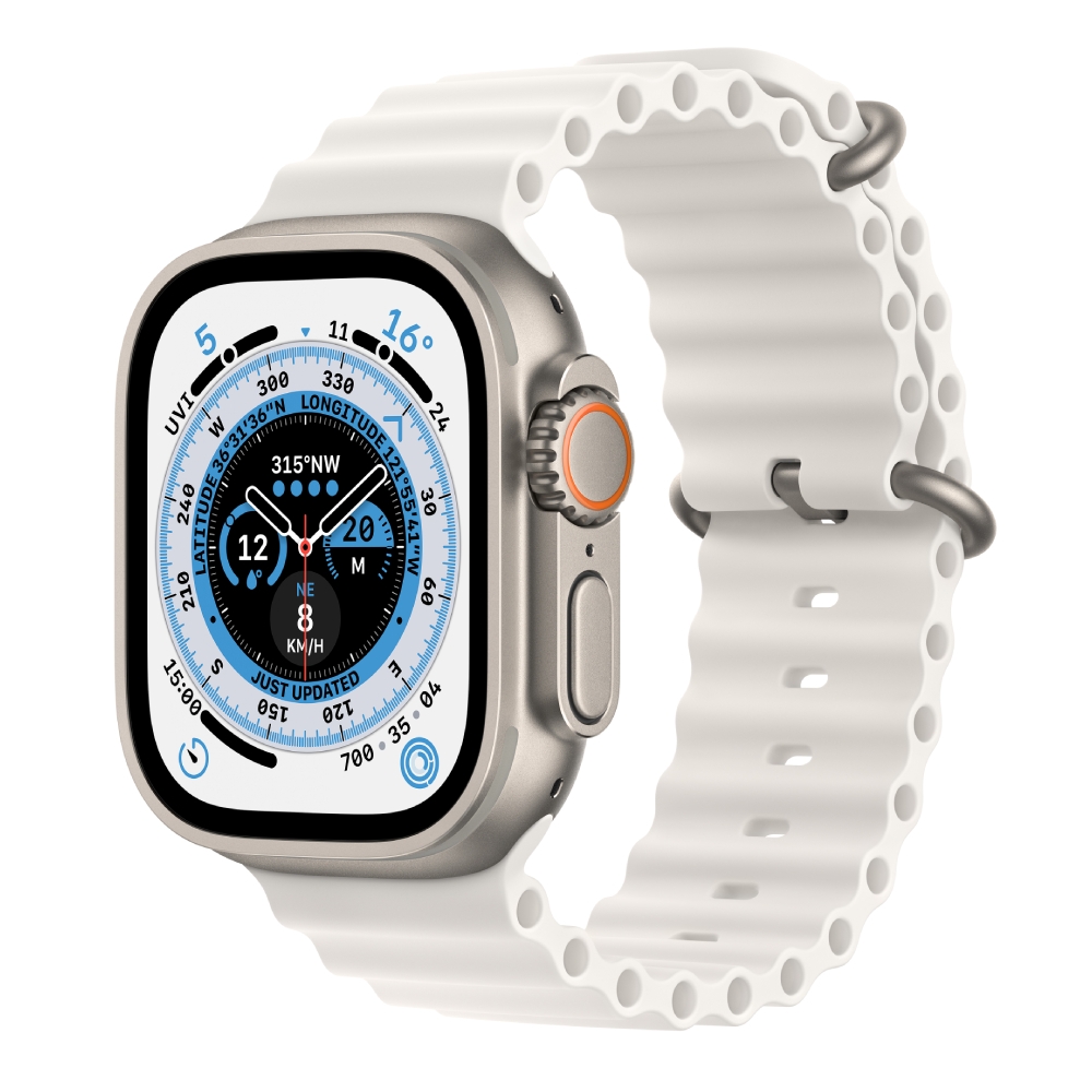 

Apple watch ultra gps + cellular, 49mm titanium case with white ocean band