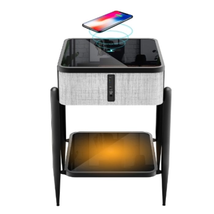 

Wansa rectangle table with bluetooth speaker & wireless charging (atc700l)