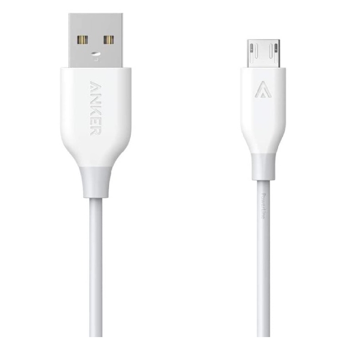 Buy Anker powerline micro usb 6ft cable - white in Saudi Arabia