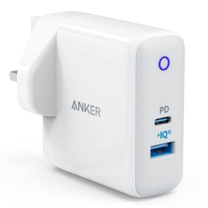 Buy Anker powerport 20w 2 ports wall charger - white in Saudi Arabia