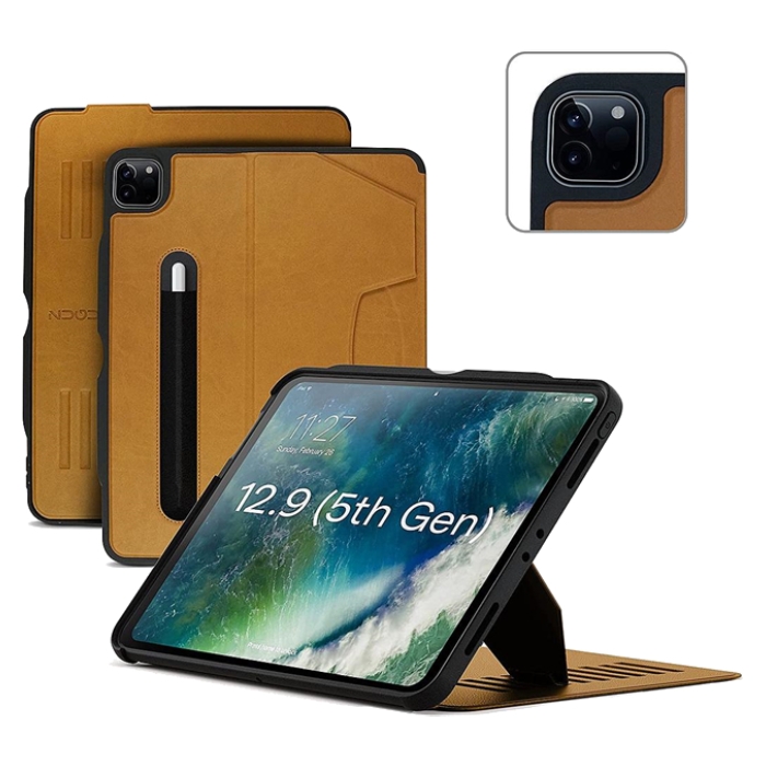 

Zugu ipad pro 12. 9-inch gen 5/4/3 case - brown