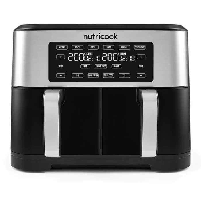 Nutricook duo air fryer, 8 liters, 2800 watts, nc-af800 – black/silver ...