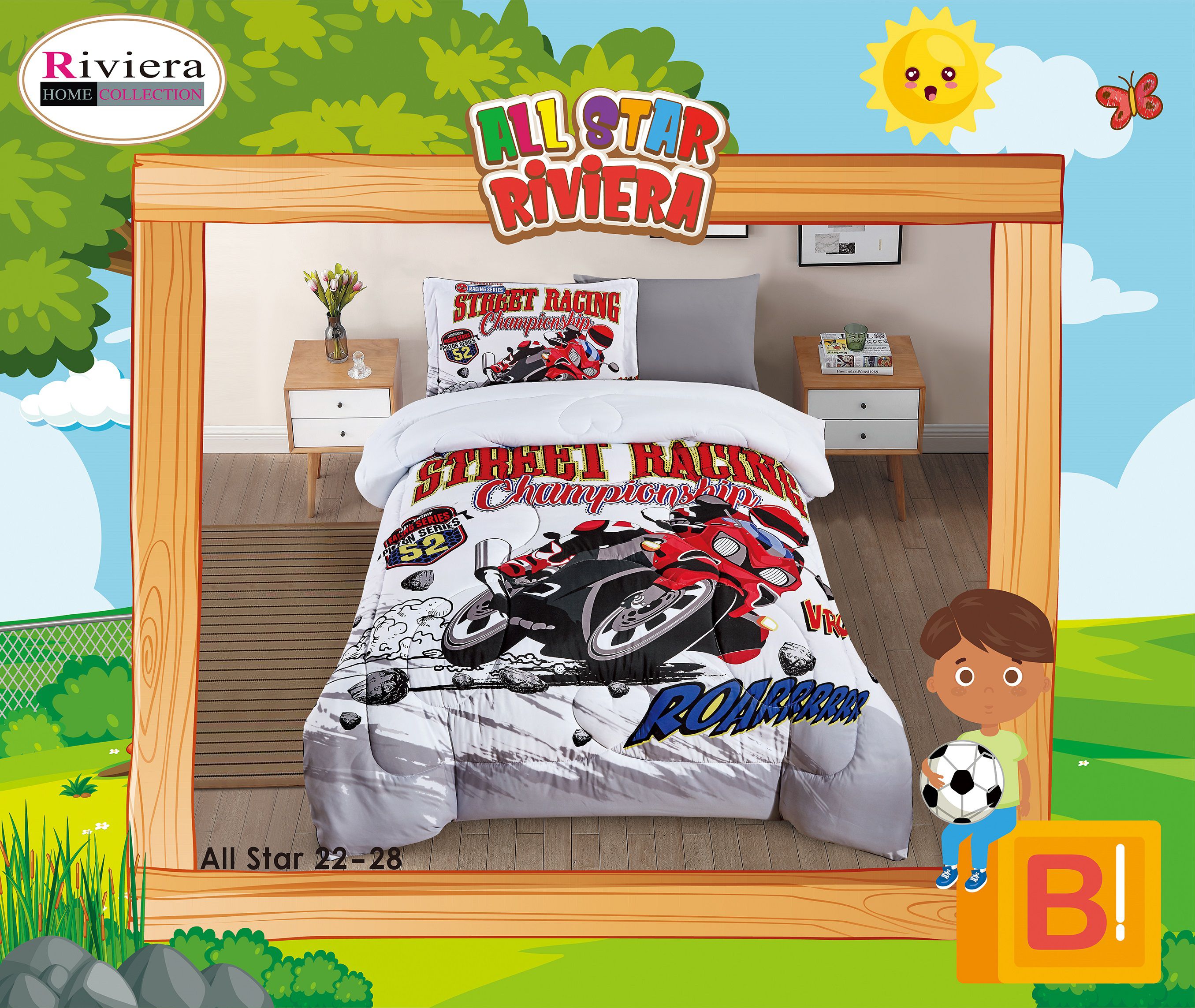 Comforter set queen children 4 ps all star 22 28 price in Kuwait X