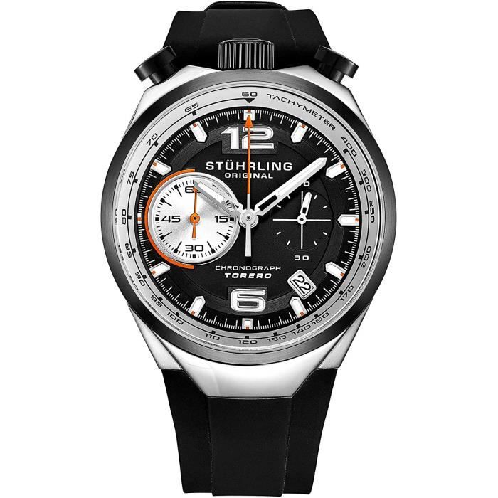 Stuhrling men's stainless best sale steel chronograph watch