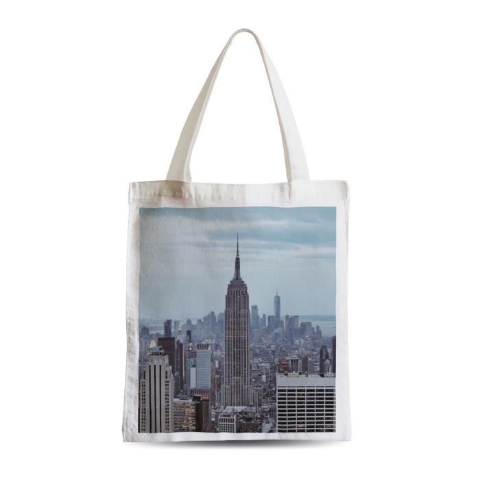 Big bag shopping beach student new york manhattan empire state building