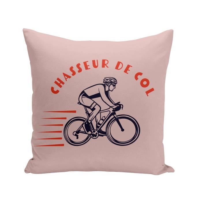 Pink cushion cover 40x40 cm chasseur de col v lo france cycling