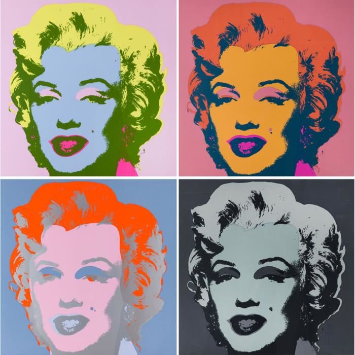 Poster poster andy warhol portrait quadriptique marilyn monroe pop art ...