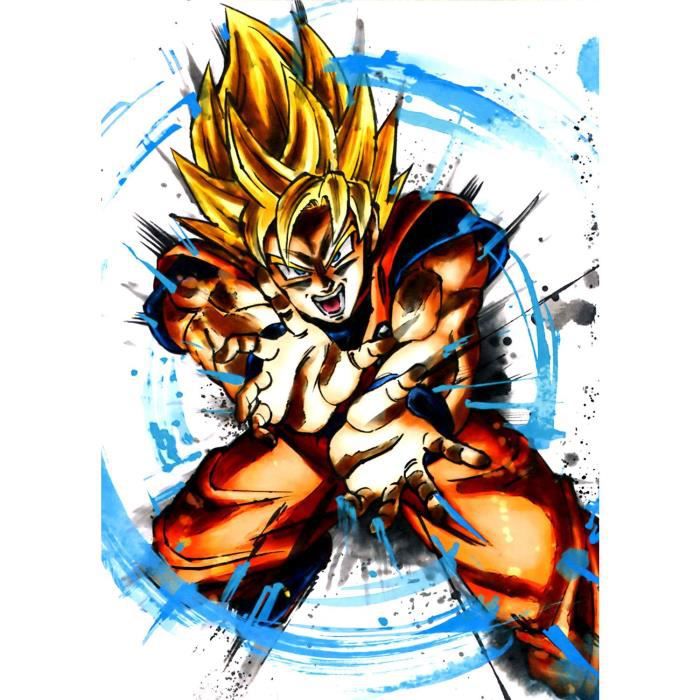 Poster poster goku super saiyan kameha dragon ball dbz manga(30x42cmb ...