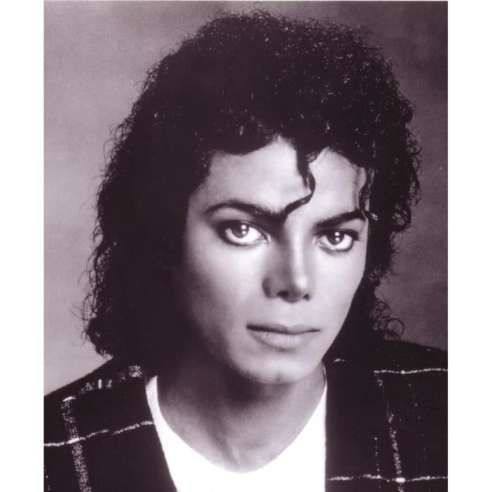 Poster michael jackson portrait black and white singer pop star