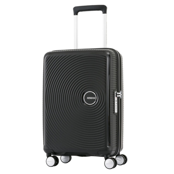 American tourister curio 55cm hard luggage black price in Kuwait X
