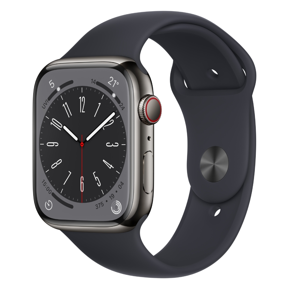 Apple watch series 8 gps + cellular 45mm midnight aluminium case with ...