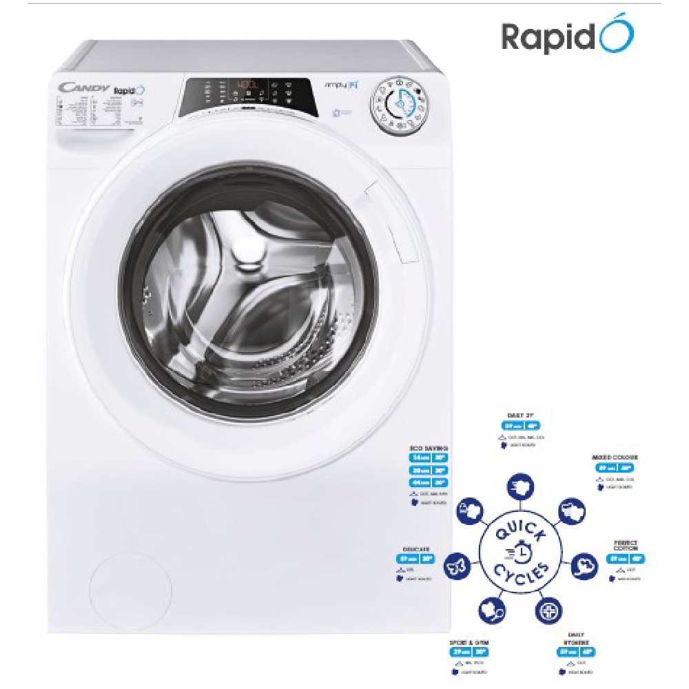 Candy 9kg front load washing machine (ro1294dxh5z19) white price in