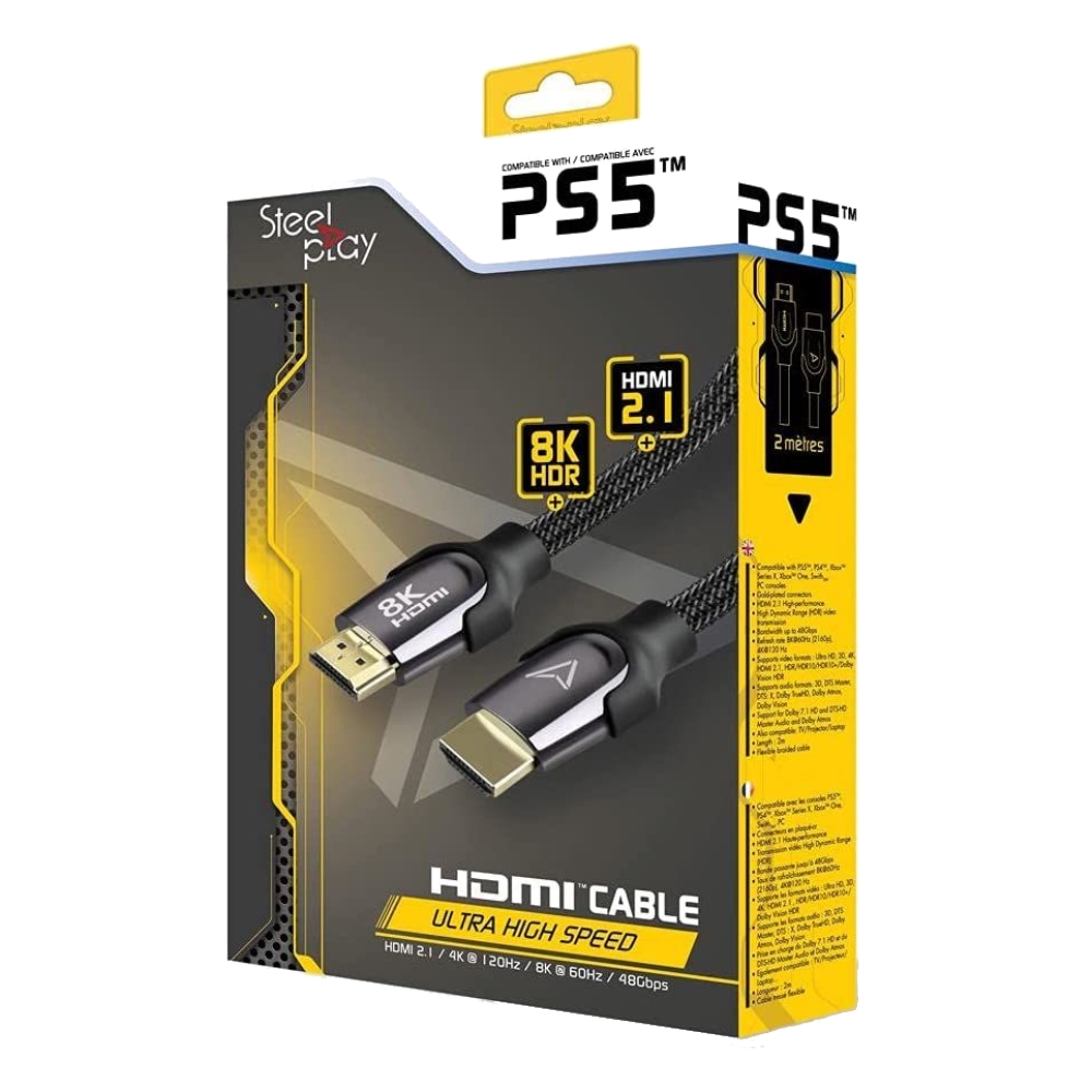 Steelplay 8k hdmi high speed ultra 2m cable for ps5 price in Saudi