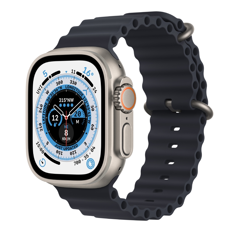 Apple watch ultra gps + cellular, 49mm titanium case with white ocean
