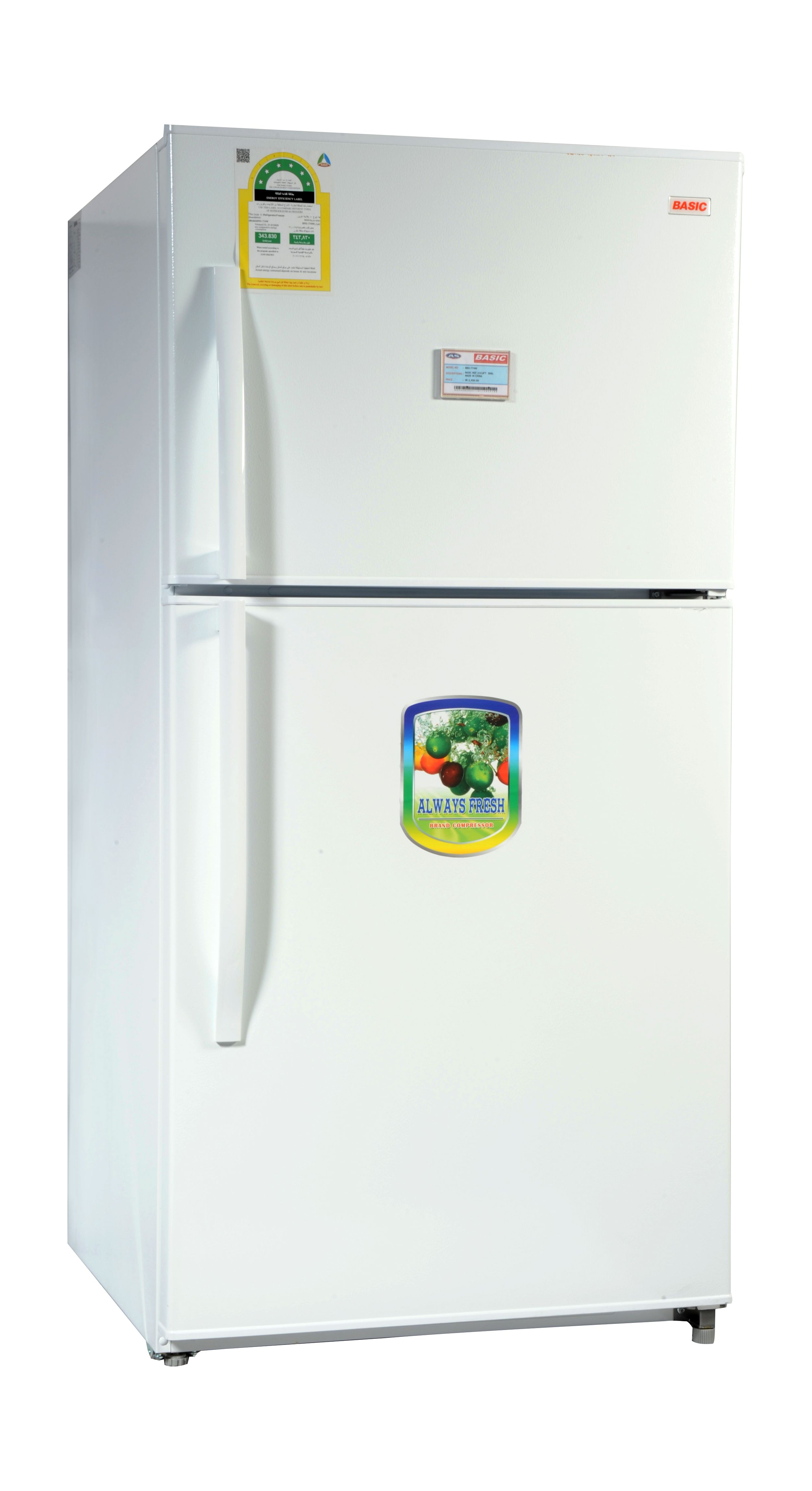 Basic 21.01 Cft Top Mount Refrigerator (BRD774W) White Price in Kuwait