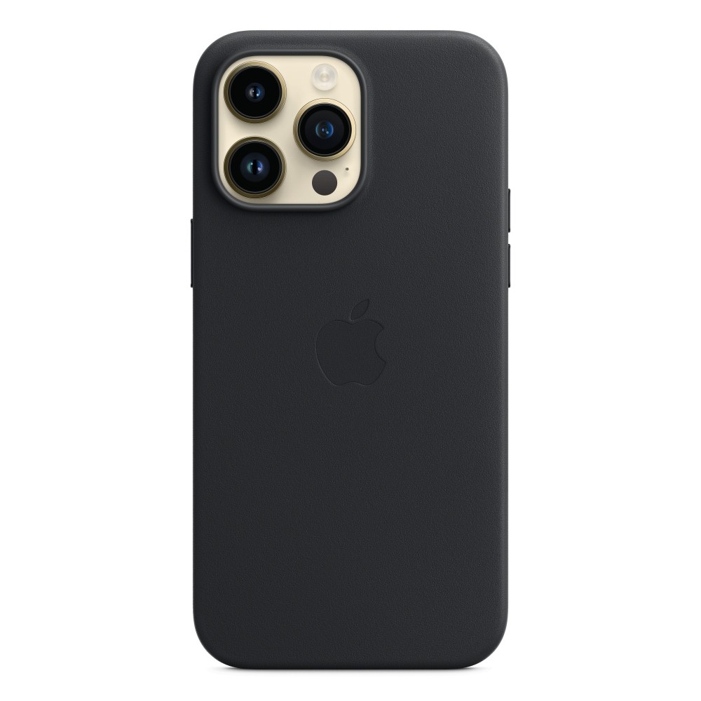 iphone 14 pro max leather case with magsafe midnight