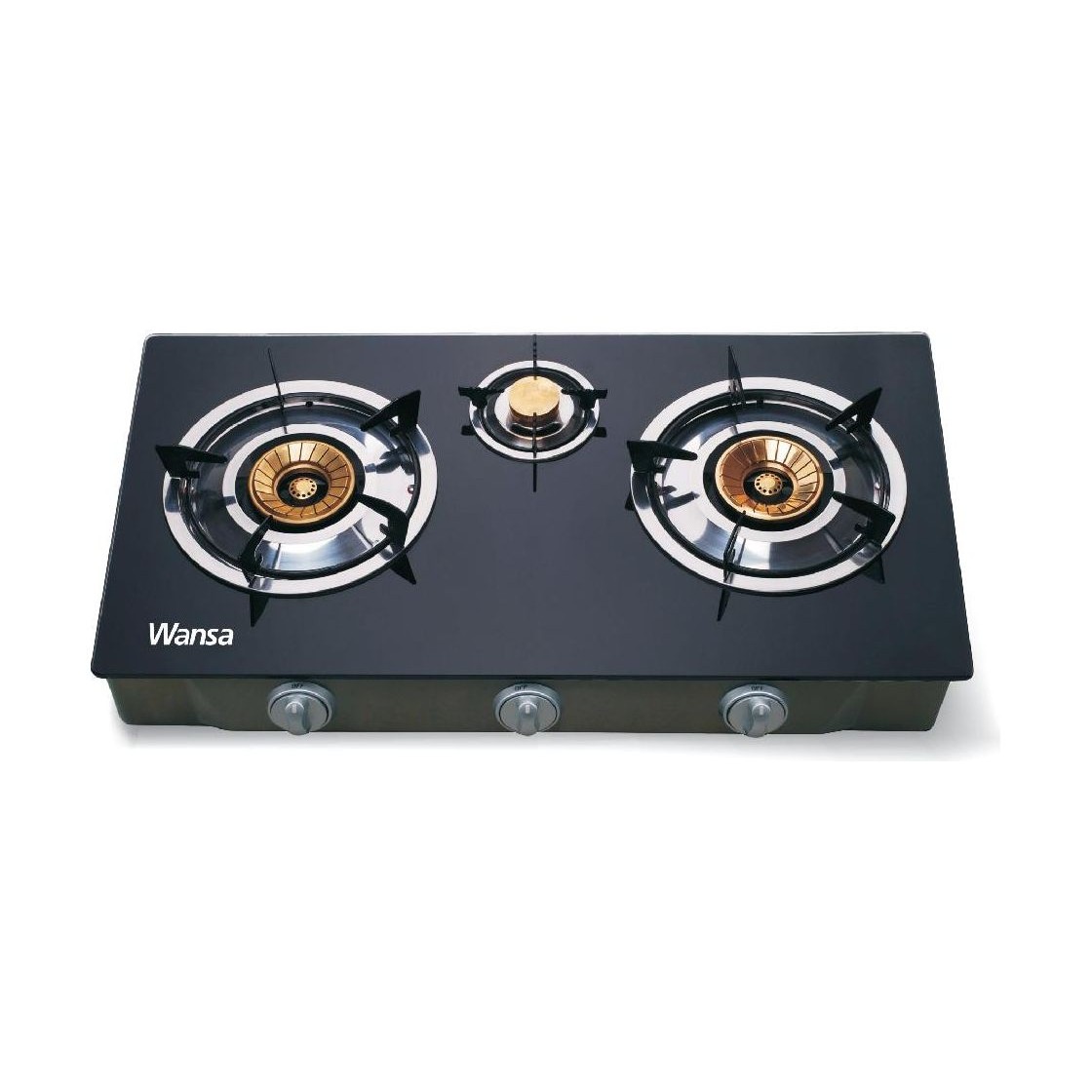 Wansa 3Burner Portable Gas Stove (TE1001) Stainless Steel Xcite