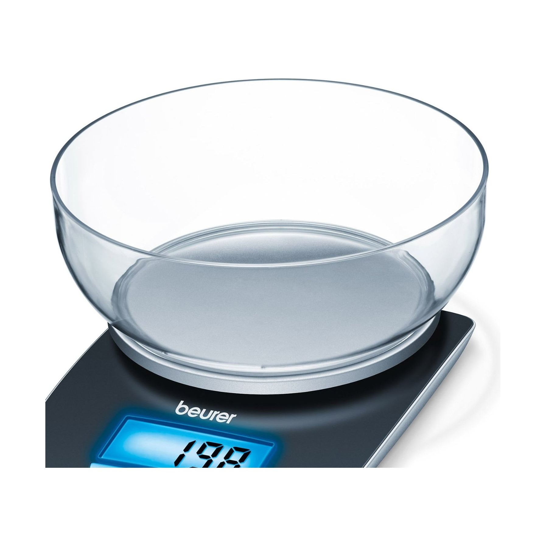 Beurer KS25 Electronic Digital Kitchen Scales with Bowl and Illuminated Display 