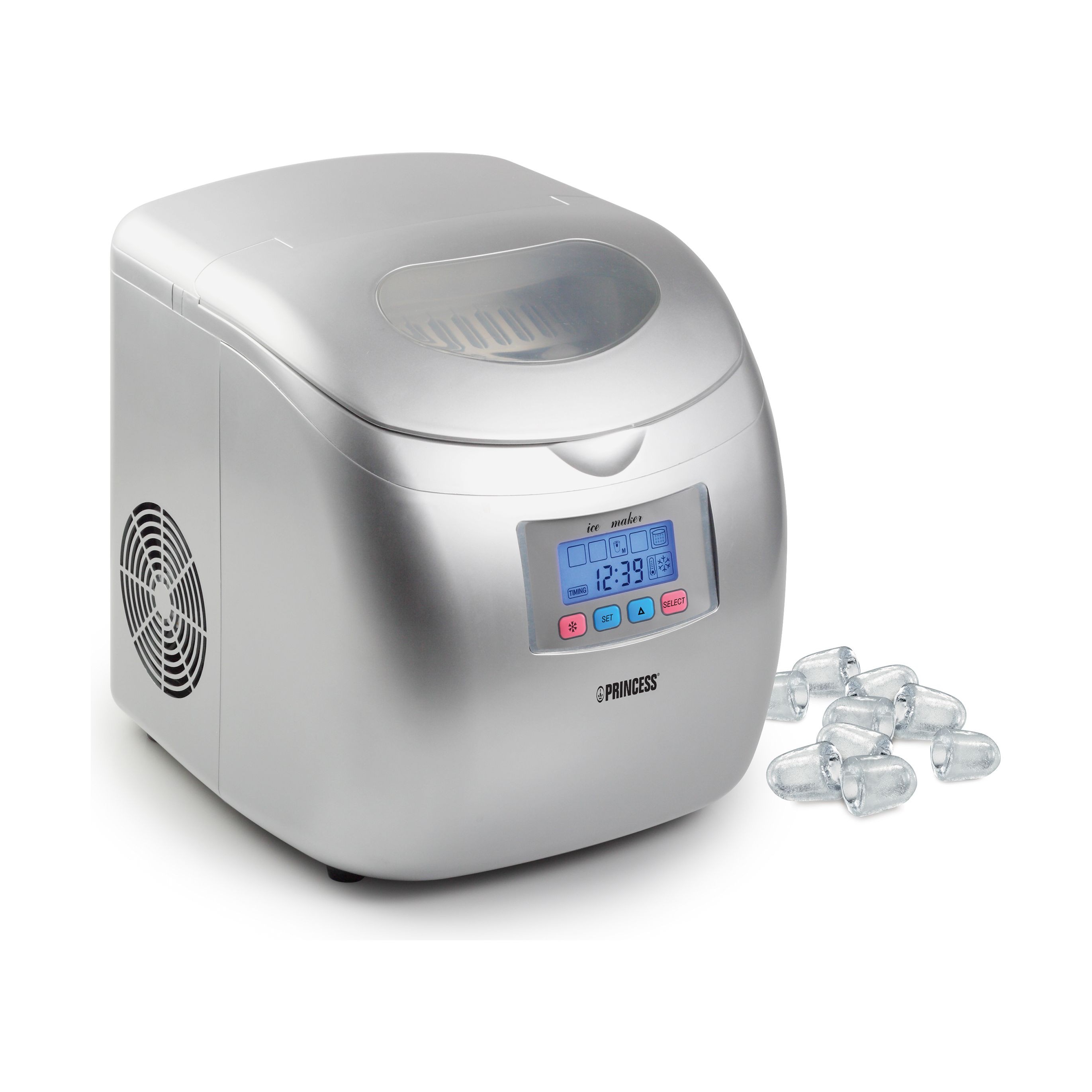 Princess 120W 2.8 Liters Ice Maker Silver Xcite Alghanim