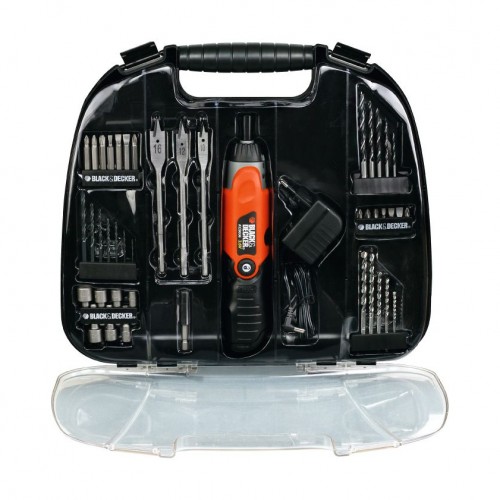 Black + Decker Cordless Screwdriver with 44 Pieces Accessories (A7145-GB)