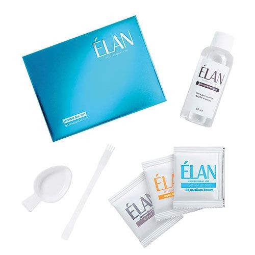 Elan Professional Line Eyebrow Gel Tint with Oxidant Kit 03 - Medium Brown