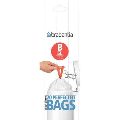 BRABANTIA Set of 20 bags trash PerfectFit roll - 5L