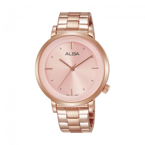 Alba Ladies Fashion Analog 37 mm Metal Watch (AH8382X1) - Rose-Gold