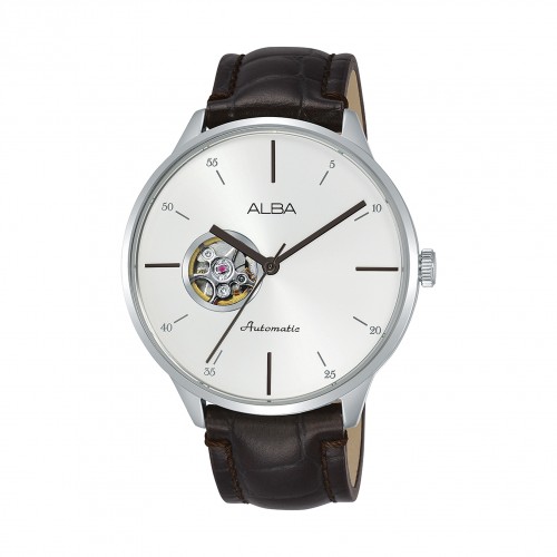 Alba Gents Casual Analog 42.5mm Leather Watch (AU7021X1) - Black/White