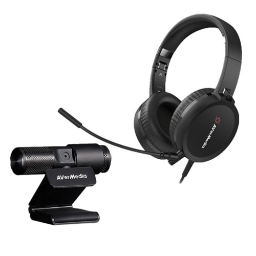 Avermedia Video Conference Kit closed back headphones with full hd webcam 
