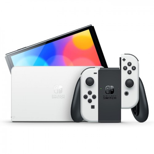 Nintendo Switch OLED gaming Console with white joy-con 