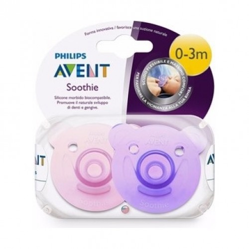 Philips Avent 2Pcs Silicon Soothie For 0 to 3 Months - Girl