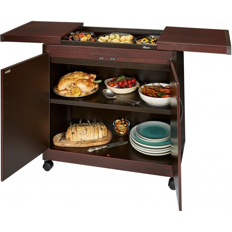 Wansa Food Warmer Trolley(TY9001) Mahogany Xcite Alghanim