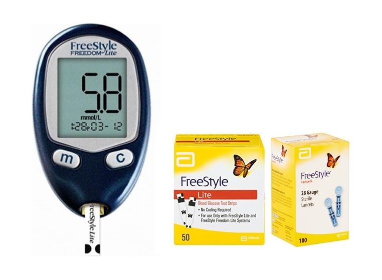 Buy Omron Freestyle Glucometer 7108770 Strips Lancets