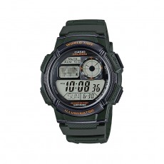 Casio Digital Gents Watch 44mm GRO with Resin Strap (AE-1000W-3AVDF) - Olive