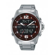 Alba AZ4007X1 Gents Sport Analog Digital Metal Watch - Silver