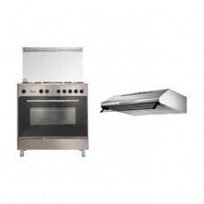 Wansa 80x50 Floorstanding Gas Cooker (WE8050X) + Lagermania 80cm Under-Cabinet Cooker Hood