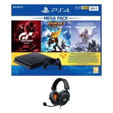 Sony PlayStation 4 500GB Console  with 3 Games and 3 Months PS Plus Voucher and Fnatic Gaming Headset 