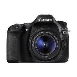 Canon EOS 80D 24.2MP WiFi DSLR Camera with 18-55mm Lens - Black