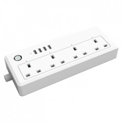 EQ Smart Power Strip, WiFi, 4 AC Outlet Plug, 4 Smart USB 3.1a Charging Port, 13A, EQ SP30 - White