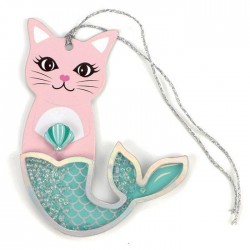 2 3D shaker tags - Mermaid cat