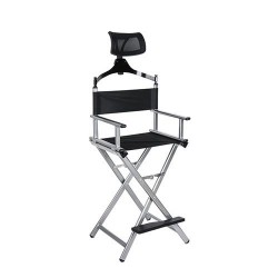 Masters Professional Foldable Professional Makeup Artist Chair with Headrest Silver CH003/CH-002K