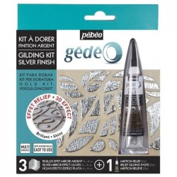 Gilding kit - 3 mirror sheets and 20 ml mix - Silver finish