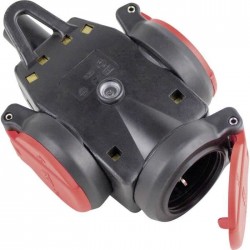 AS Schwabe 62244 Socket outlet with ground 230 V red-black IP54